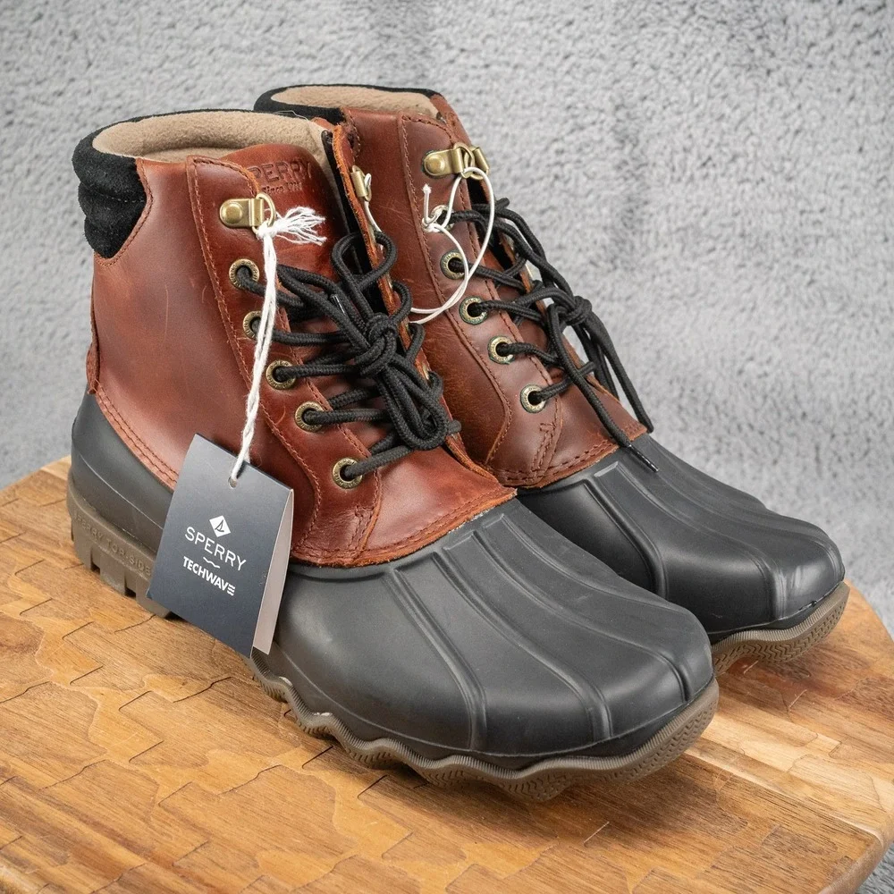 Sperry Men's Size 8.5‎ Avenue Brown Leather Waterproof Duck Boots